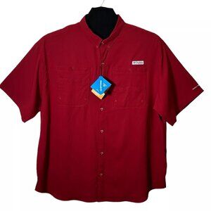 Columbia Men's Tamiami Ii Short Sleeve Shirt Size XXL Beet‎ Color Omni-Wick Tech